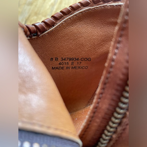 Pre loved half zip Frye leather booties cognac - Picture 11 of 11